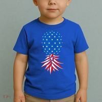 July Patriotic Red White Blue Upside Down Pineapple Swinger Toddler T-Shirt thumb 2