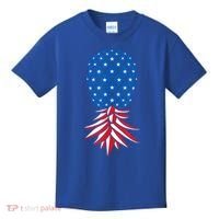 July Patriotic Red White Blue Upside Down Pineapple Swinger Kids T-Shirt thumb 0