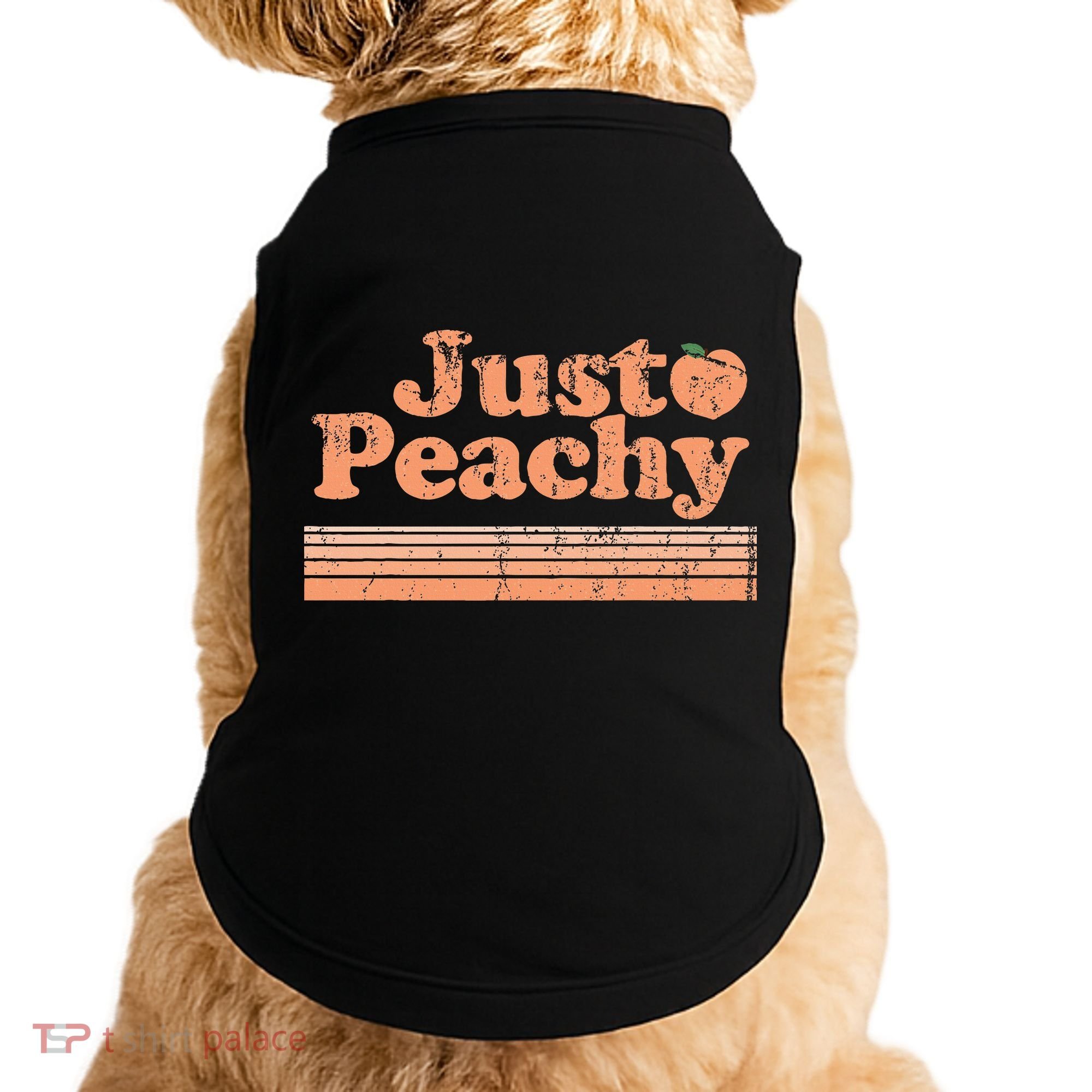 Just Peachy Retro 70s Georgia Peaches Summer Fruit Doggie Tank