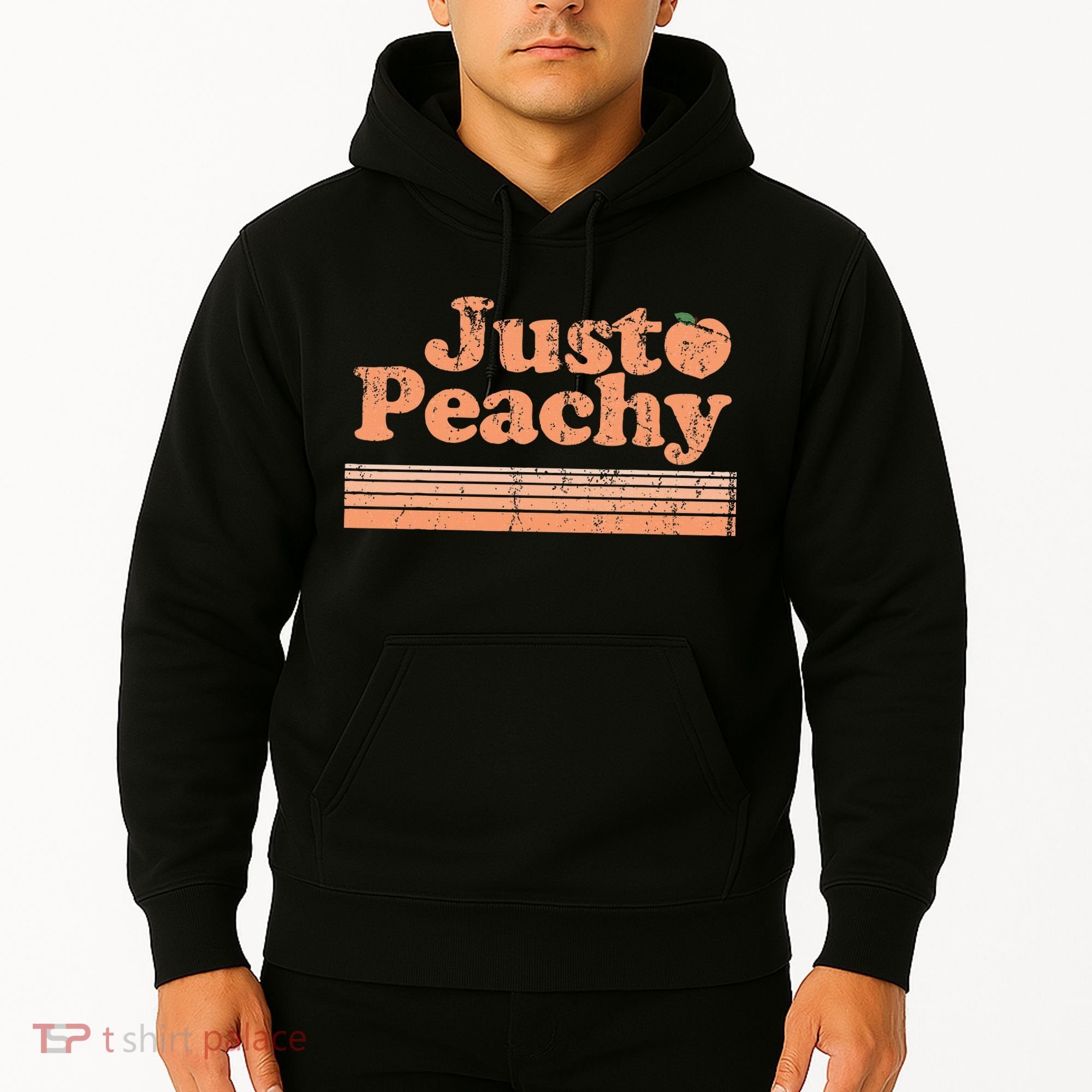 Just Peachy Retro 70s Georgia Peaches Summer Fruit Hoodie