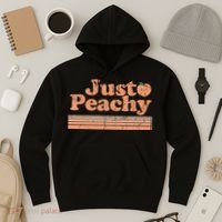 Just Peachy Retro 70s Georgia Peaches Summer Fruit Hoodie thumb 3
