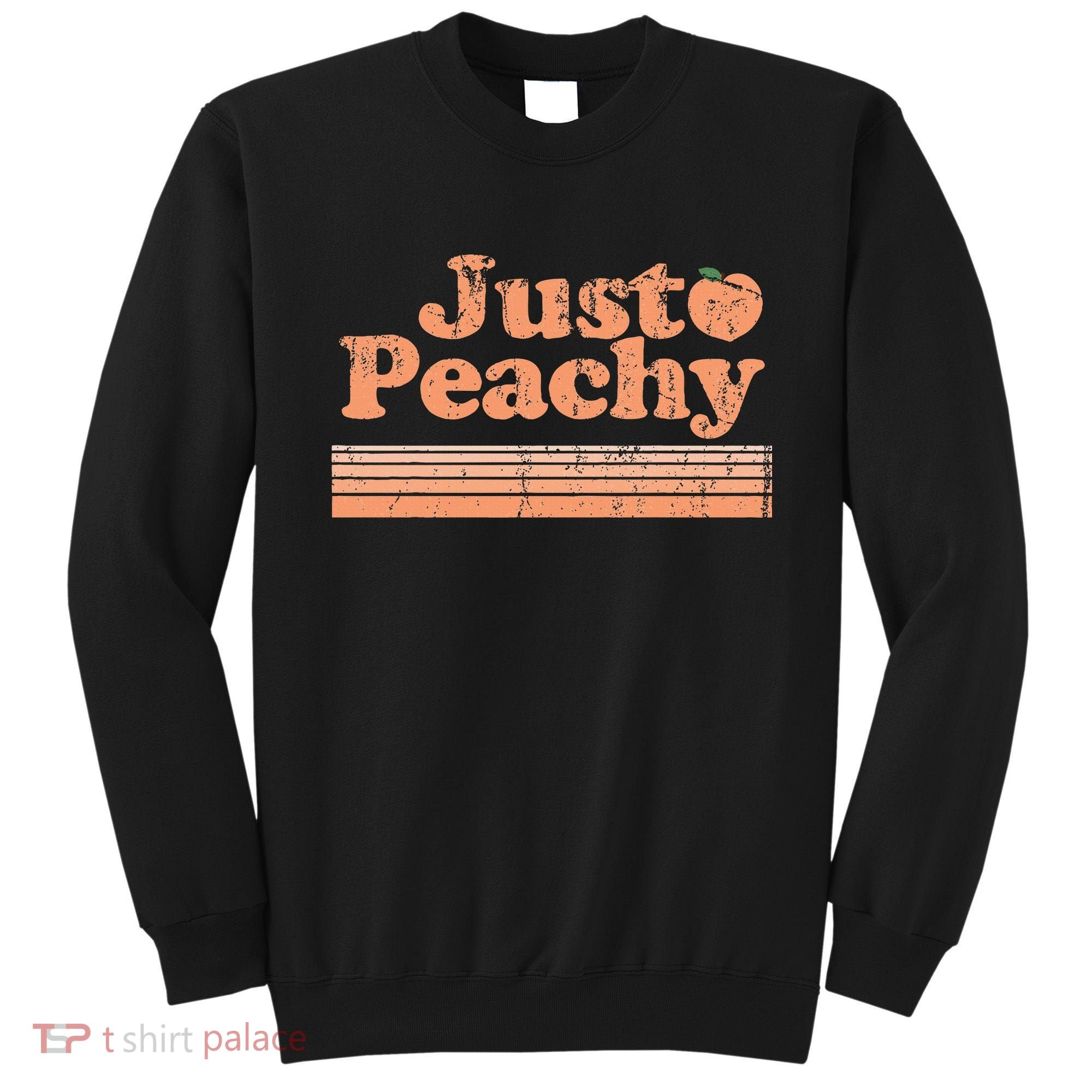 Just Peachy Retro 70s Georgia Peaches Summer Fruit Sweatshirt