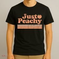 Just Peachy Retro 70s Georgia Peaches Summer Fruit T-Shirt thumb 3