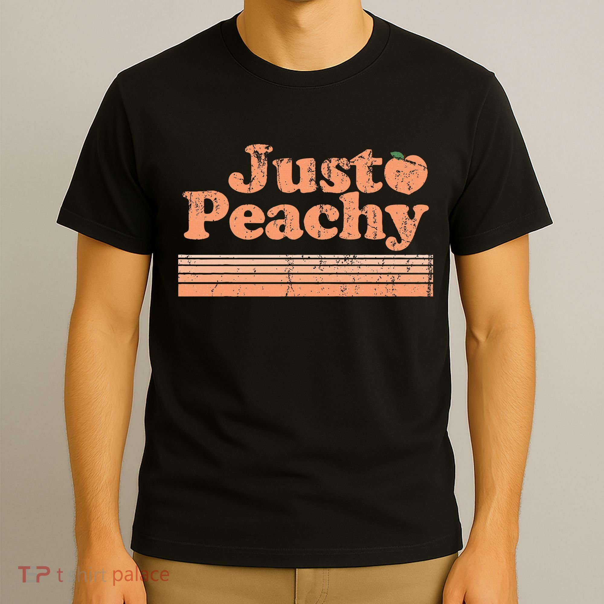 Just Peachy Retro 70s Georgia Peaches Summer Fruit T-Shirt