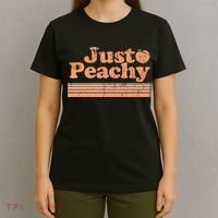 Just Peachy Retro 70s Georgia Peaches Summer Fruit T-Shirt thumb 4