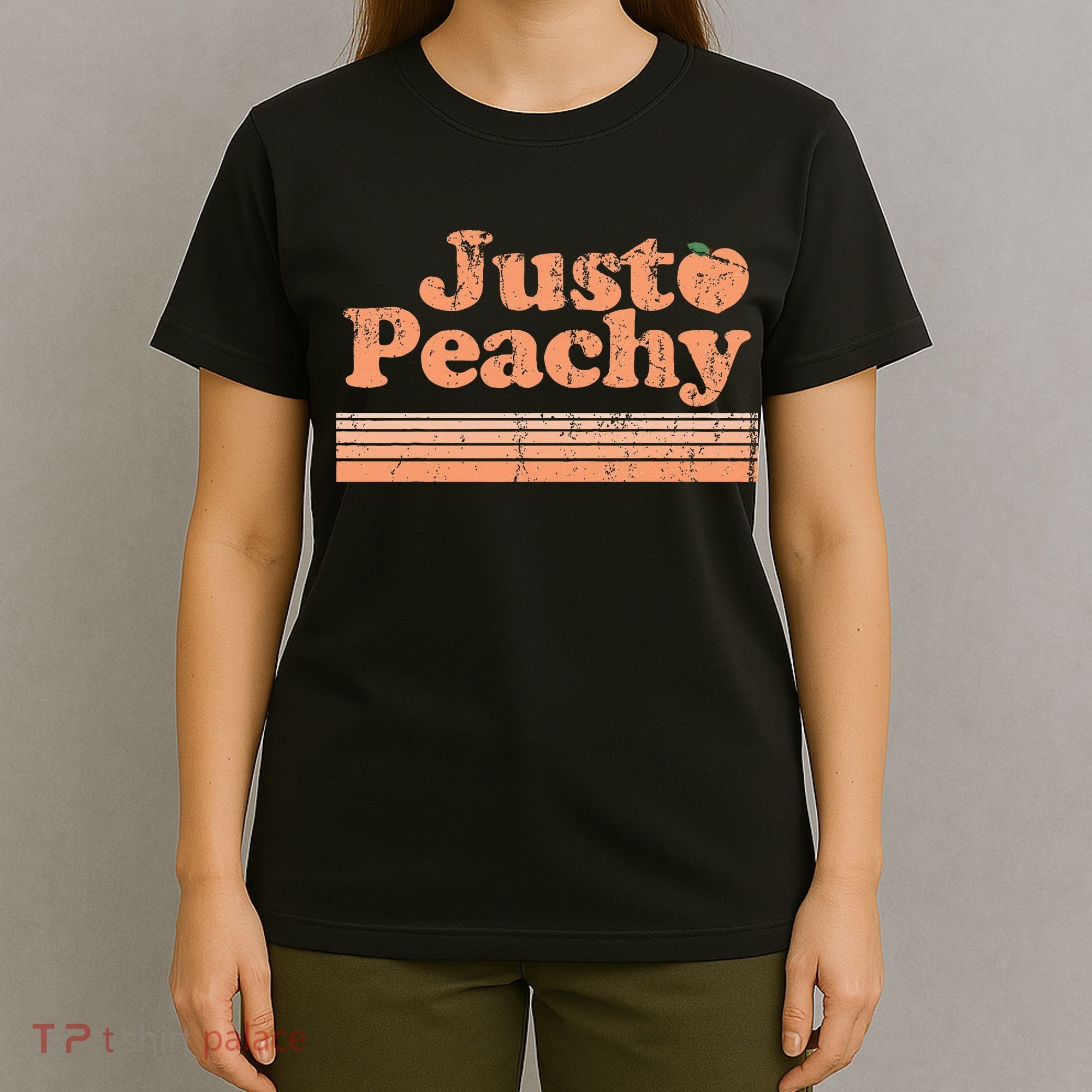Just Peachy Retro 70s Georgia Peaches Summer Fruit T-Shirt