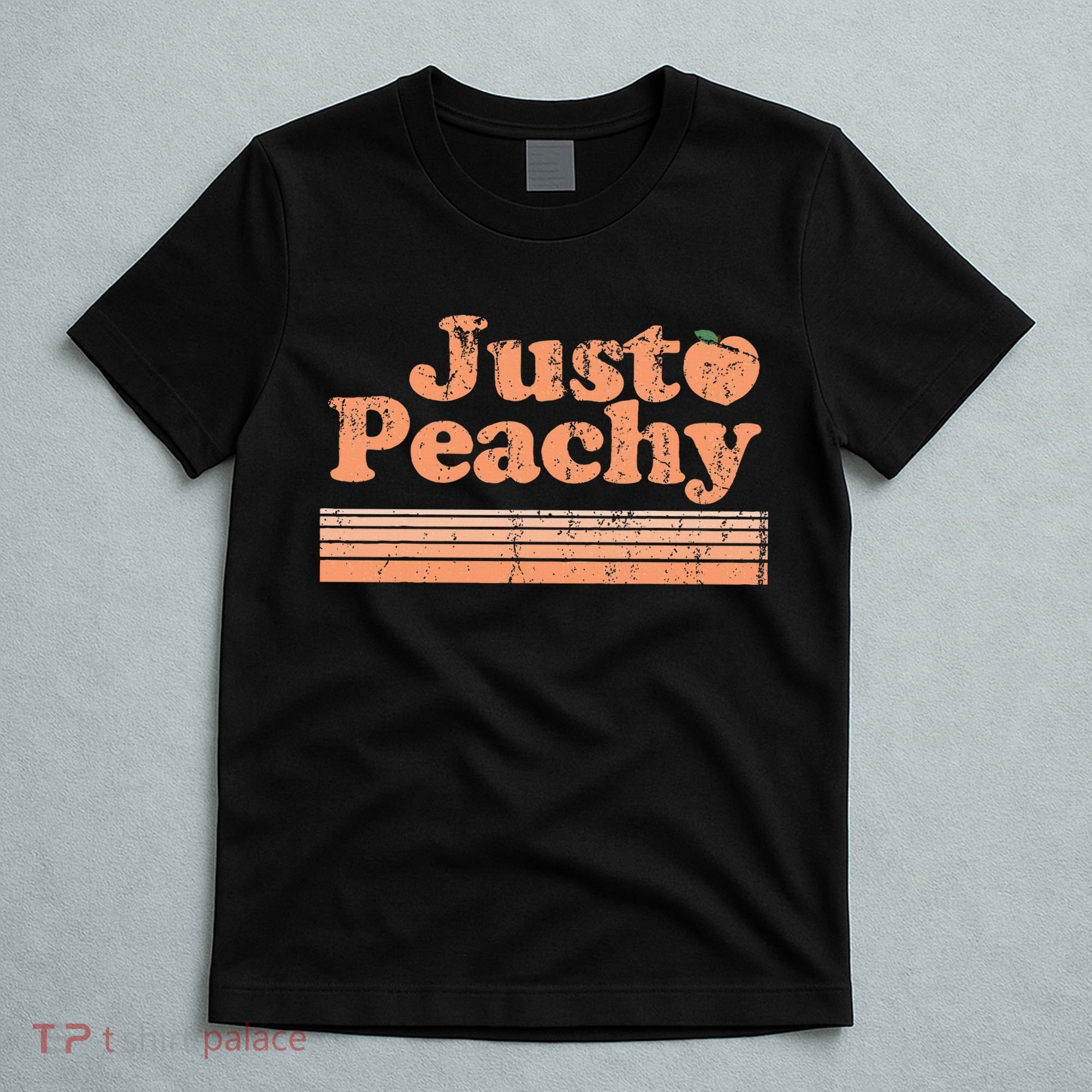Just Peachy Retro 70s Georgia Peaches Summer Fruit T-Shirt