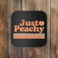 Just Peachy Retro 70s Georgia Peaches Summer Fruit Coaster thumb 0