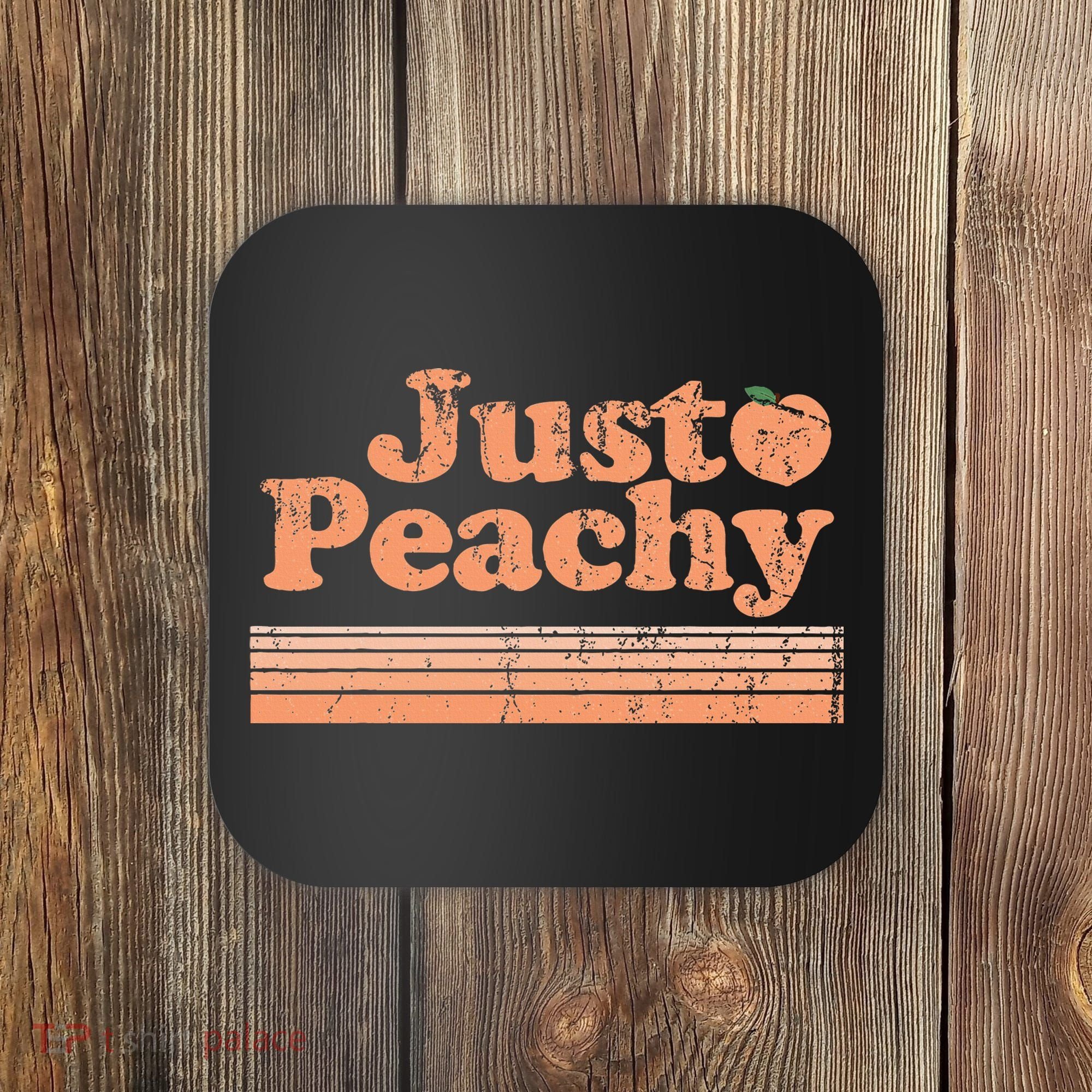 Just Peachy Retro 70s Georgia Peaches Summer Fruit Coaster