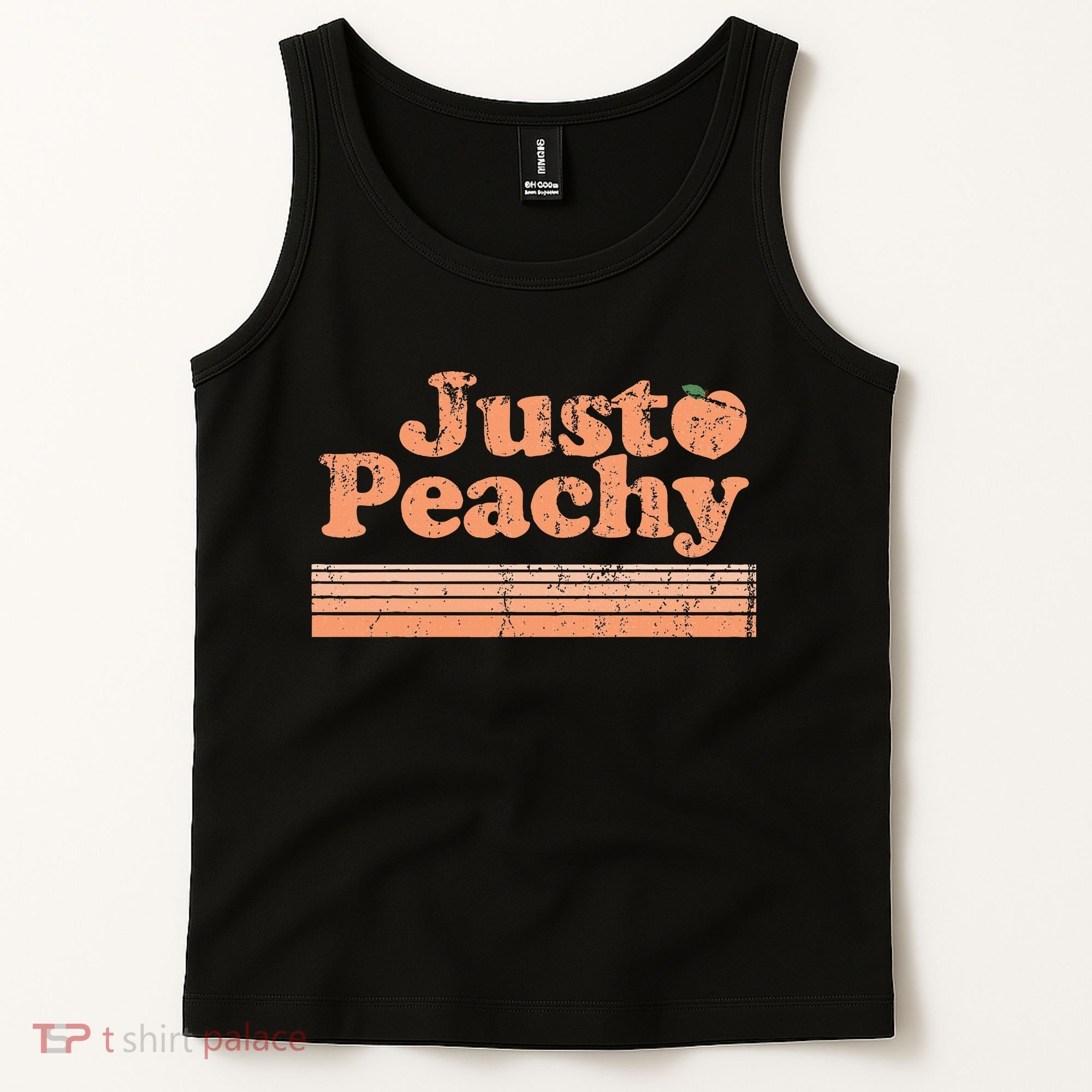 Just Peachy Retro 70s Georgia Peaches Summer Fruit Tank Top