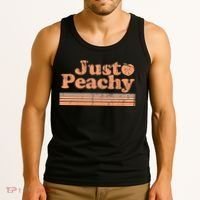 Just Peachy Retro 70s Georgia Peaches Summer Fruit Tank Top thumb 3