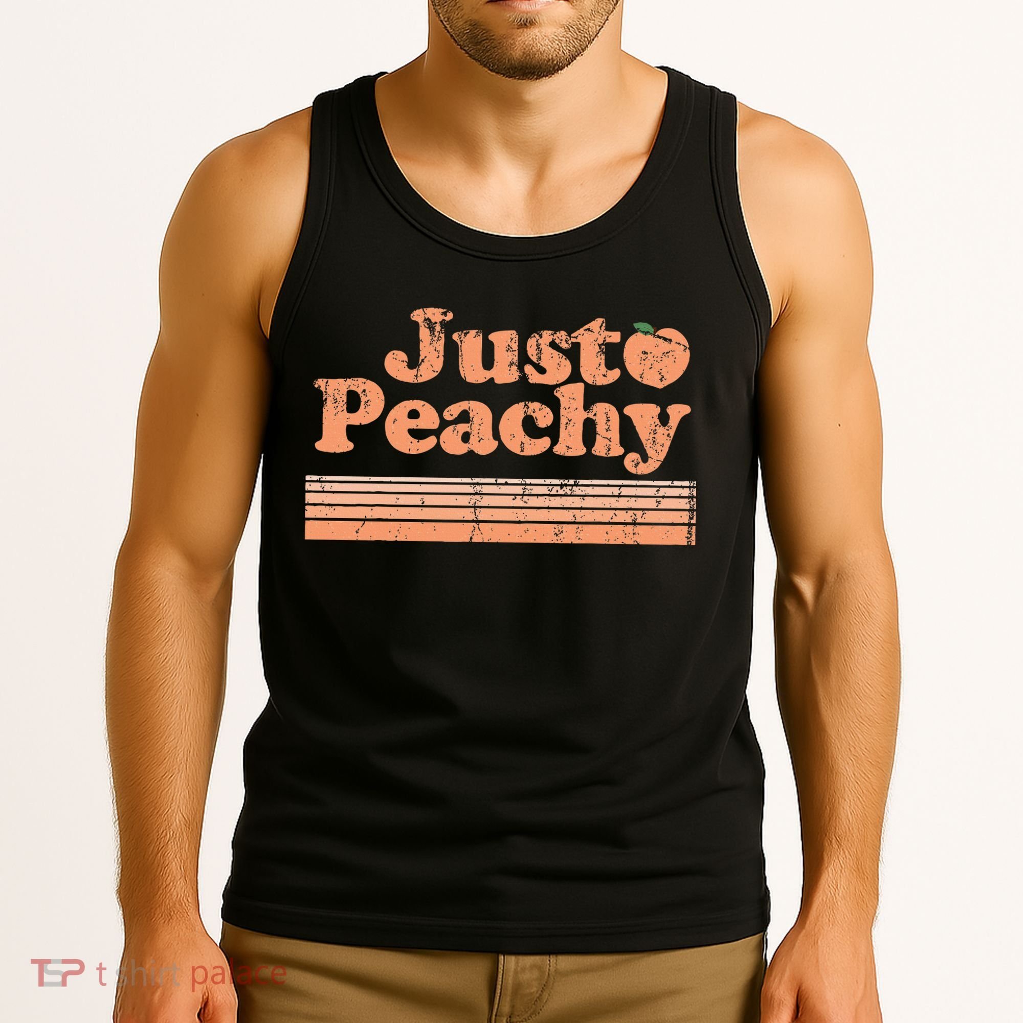 Just Peachy Retro 70s Georgia Peaches Summer Fruit Tank Top