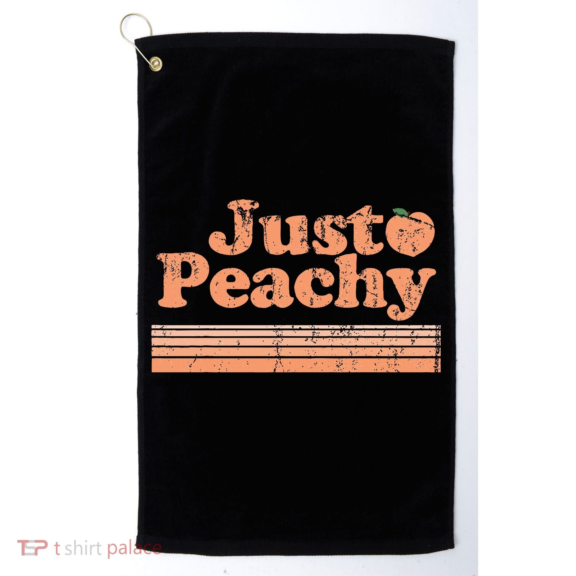Just Peachy Retro 70s Georgia Peaches Summer Fruit Golf Towel