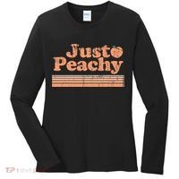 Just Peachy Retro 70s Georgia Peaches Summer Fruit Women's Long Sleeve Shirt thumb 0