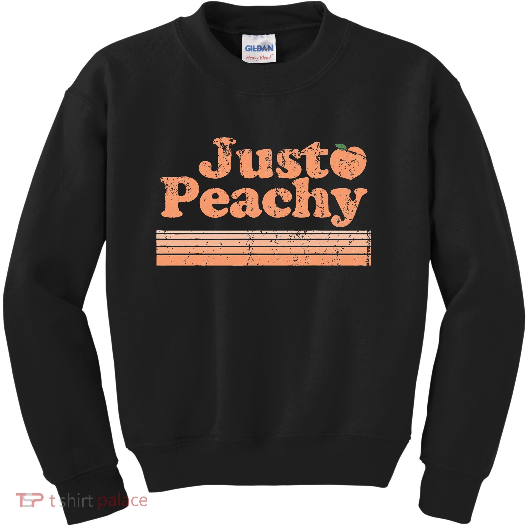 Just Peachy Retro 70s Georgia Peaches Summer Fruit Kids Sweatshirt
