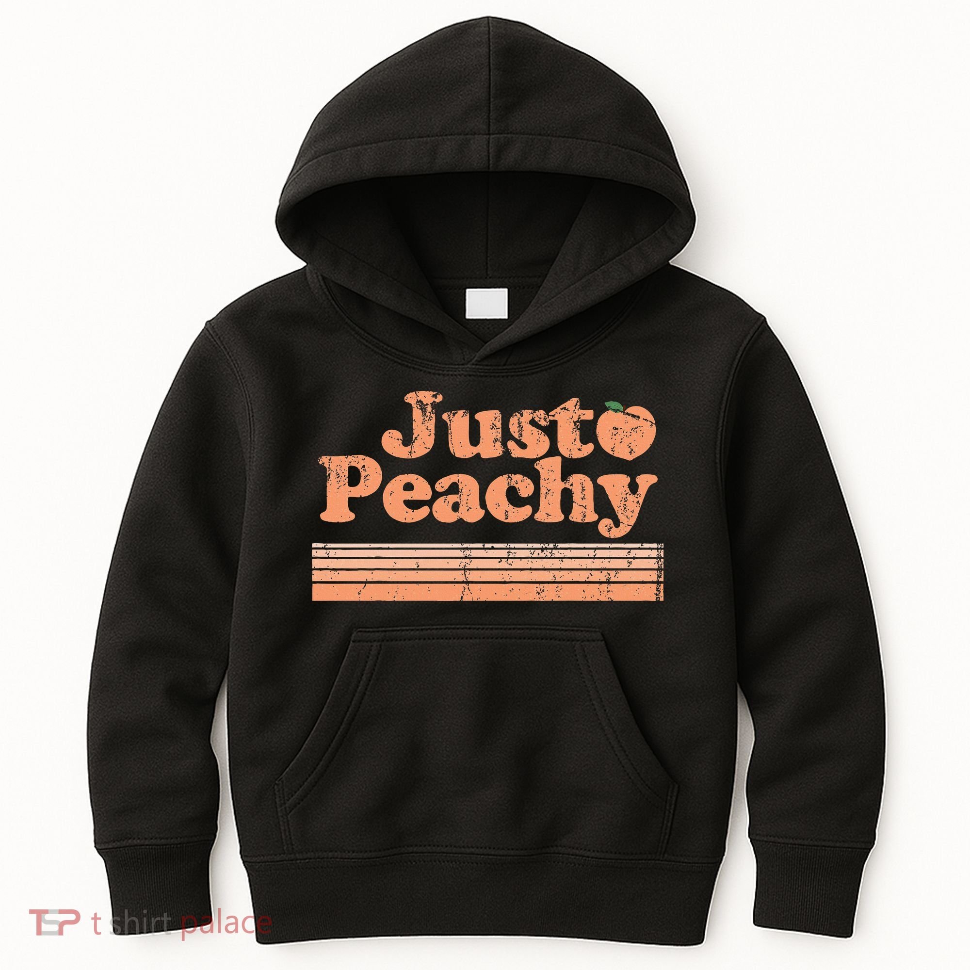 Just Peachy Retro 70s Georgia Peaches Summer Fruit Kids Hoodie
