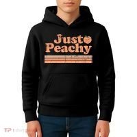 Just Peachy Retro 70s Georgia Peaches Summer Fruit Kids Hoodie thumb 4