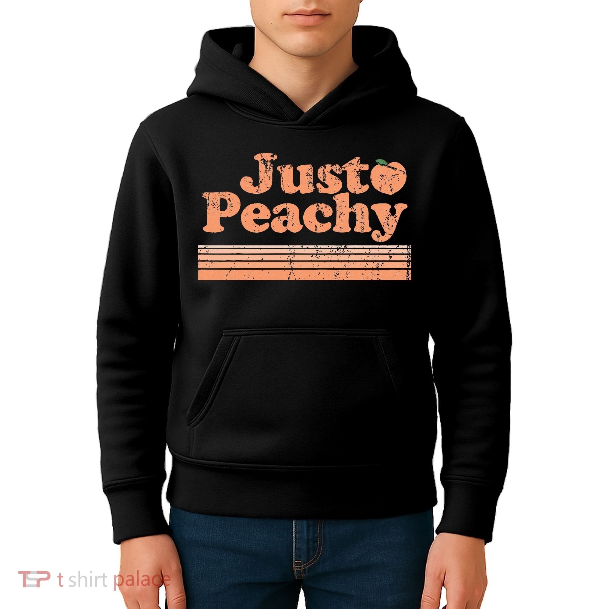 Just Peachy Retro 70s Georgia Peaches Summer Fruit Kids Hoodie