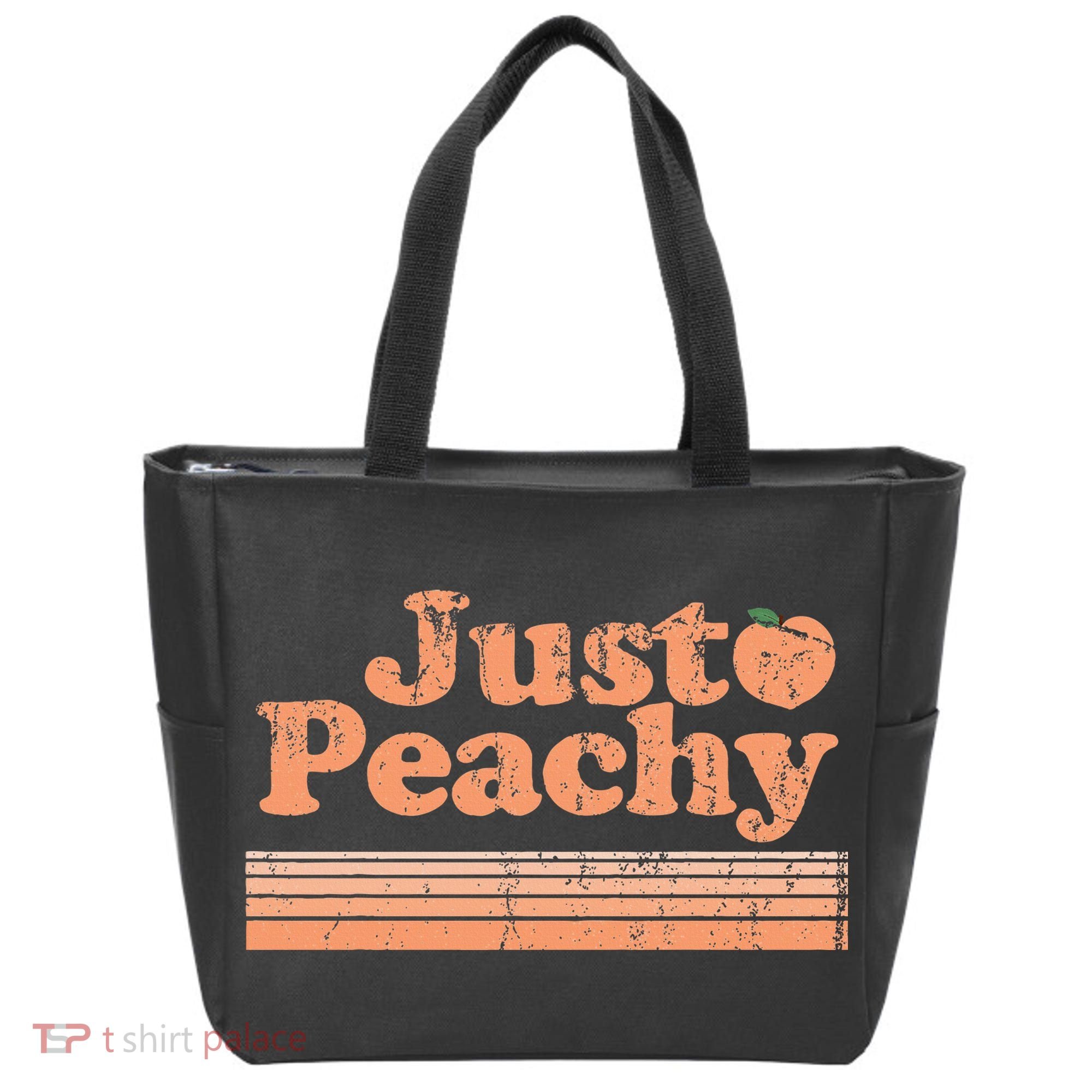 Just Peachy Retro 70s Georgia Peaches Summer Fruit Tote Bag