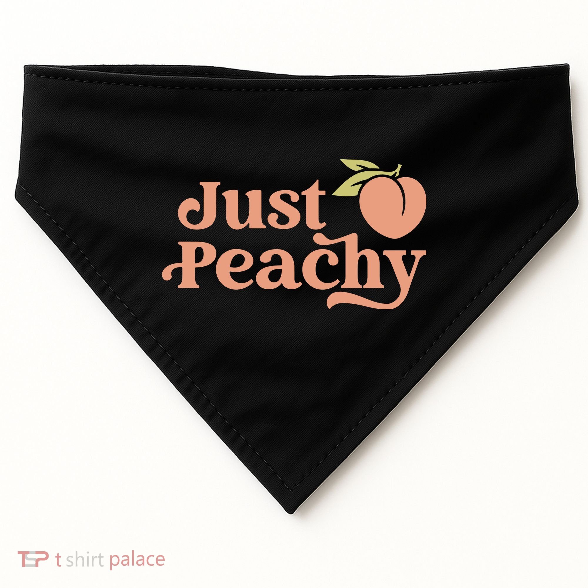 Just Peachy Retro 70s Georgia Peaches Summer Fruit USA-Made Doggie Bandana