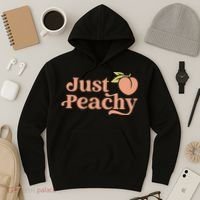 Just Peachy Retro 70s Georgia Peaches Summer Fruit Hoodie thumb 3