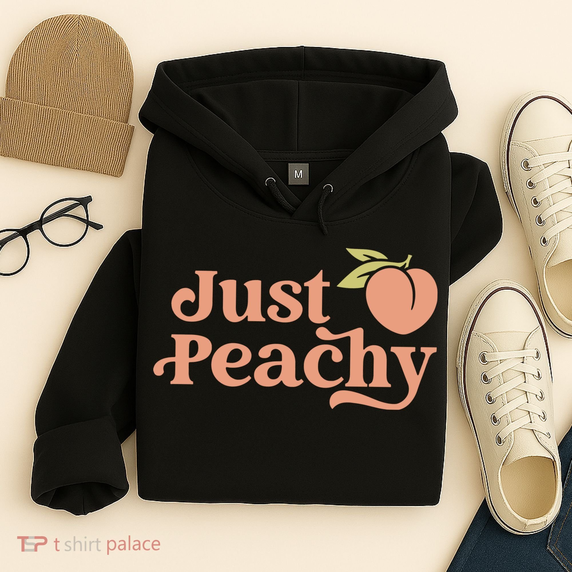 Just Peachy Retro 70s Georgia Peaches Summer Fruit Hoodie