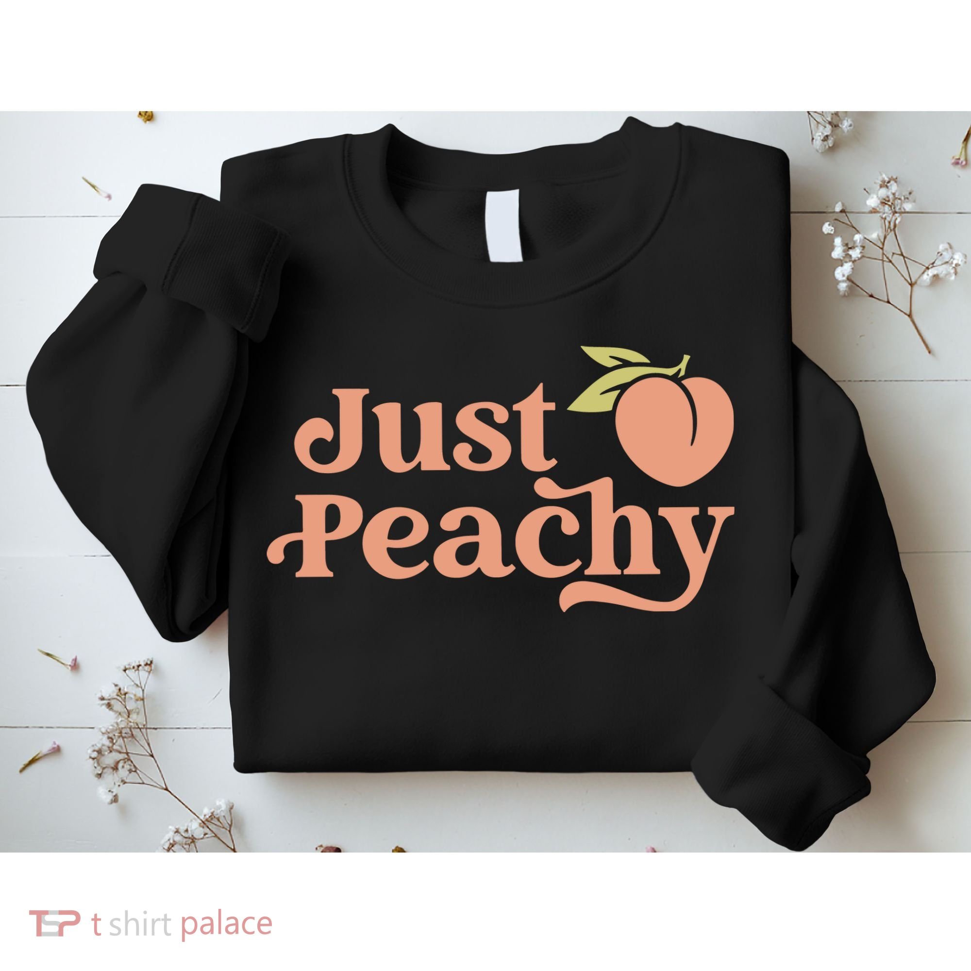 Just Peachy Retro 70s Georgia Peaches Summer Fruit Sweatshirt