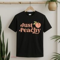 Just Peachy Retro 70s Georgia Peaches Summer Fruit T-Shirt thumb 2