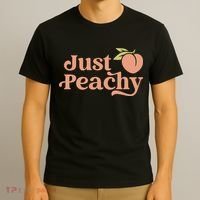 Just Peachy Retro 70s Georgia Peaches Summer Fruit T-Shirt thumb 3