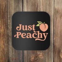 Just Peachy Retro 70s Georgia Peaches Summer Fruit Coaster thumb 0