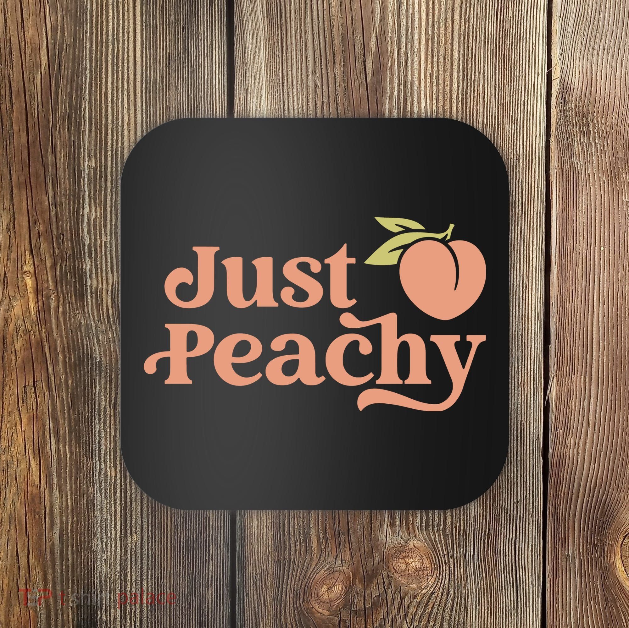 Just Peachy Retro 70s Georgia Peaches Summer Fruit Coaster
