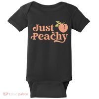 Just Peachy Retro 70s Georgia Peaches Summer Fruit Baby Bodysuit thumb 0