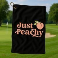 Just Peachy Retro 70s Georgia Peaches Summer Fruit Golf Towel thumb 1