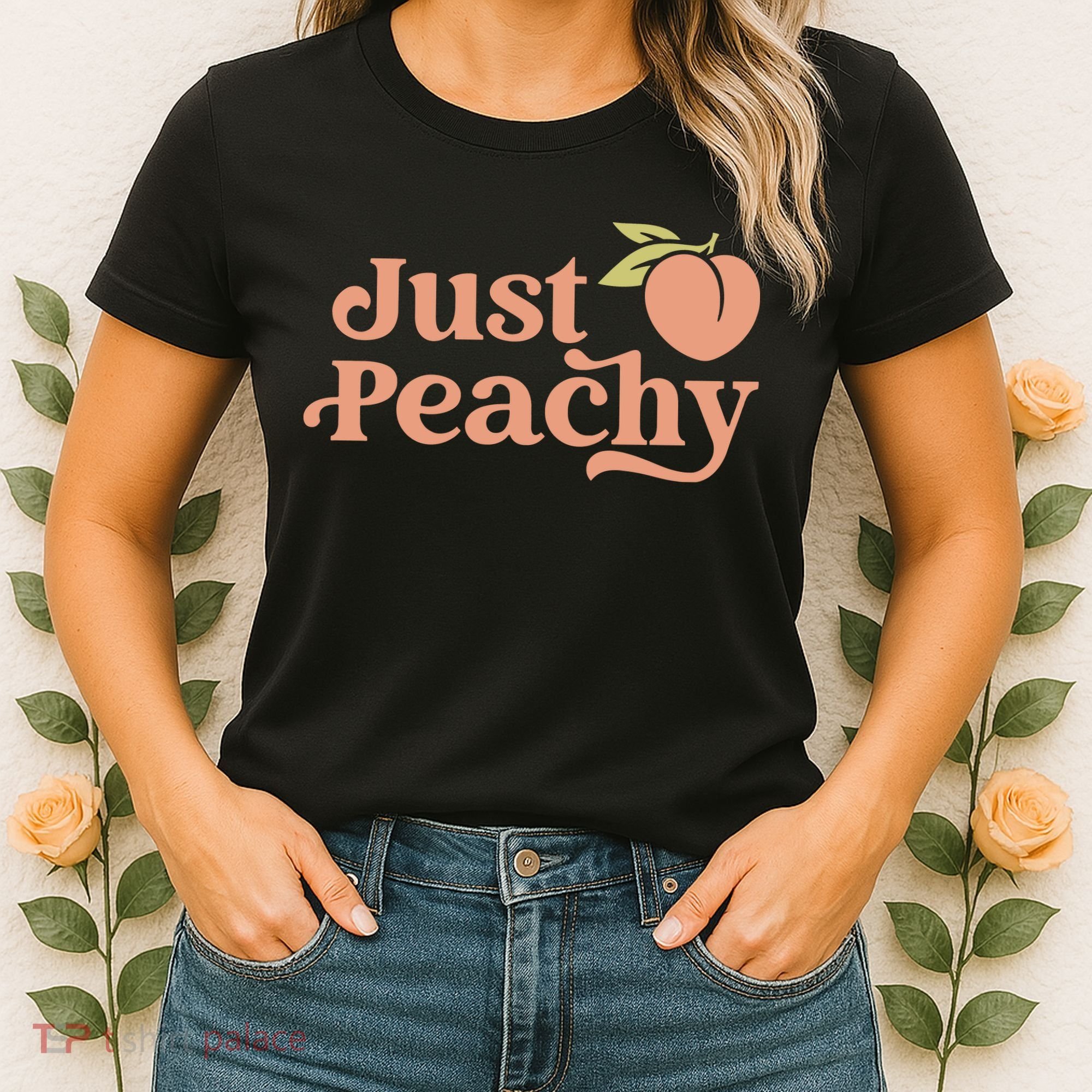 Just Peachy Retro 70s Georgia Peaches Summer Fruit Women's T-Shirt