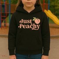 Just Peachy Retro 70s Georgia Peaches Summer Fruit Kids Hoodie thumb 3