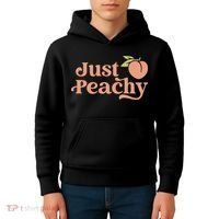 Just Peachy Retro 70s Georgia Peaches Summer Fruit Kids Hoodie thumb 4