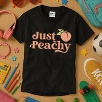 Just Peachy Retro 70s Georgia Peaches Summer Fruit Kids T-Shirt thumb 3