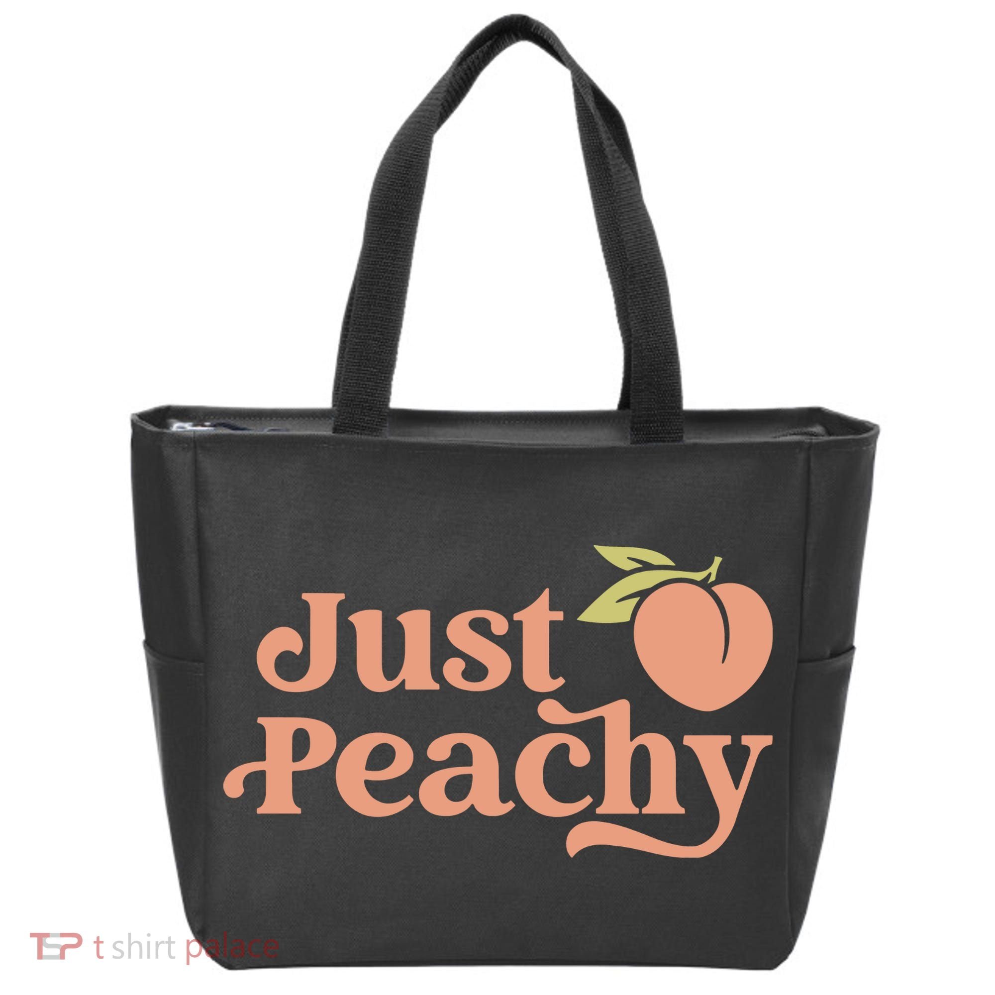 Just Peachy Retro 70s Georgia Peaches Summer Fruit Tote Bag