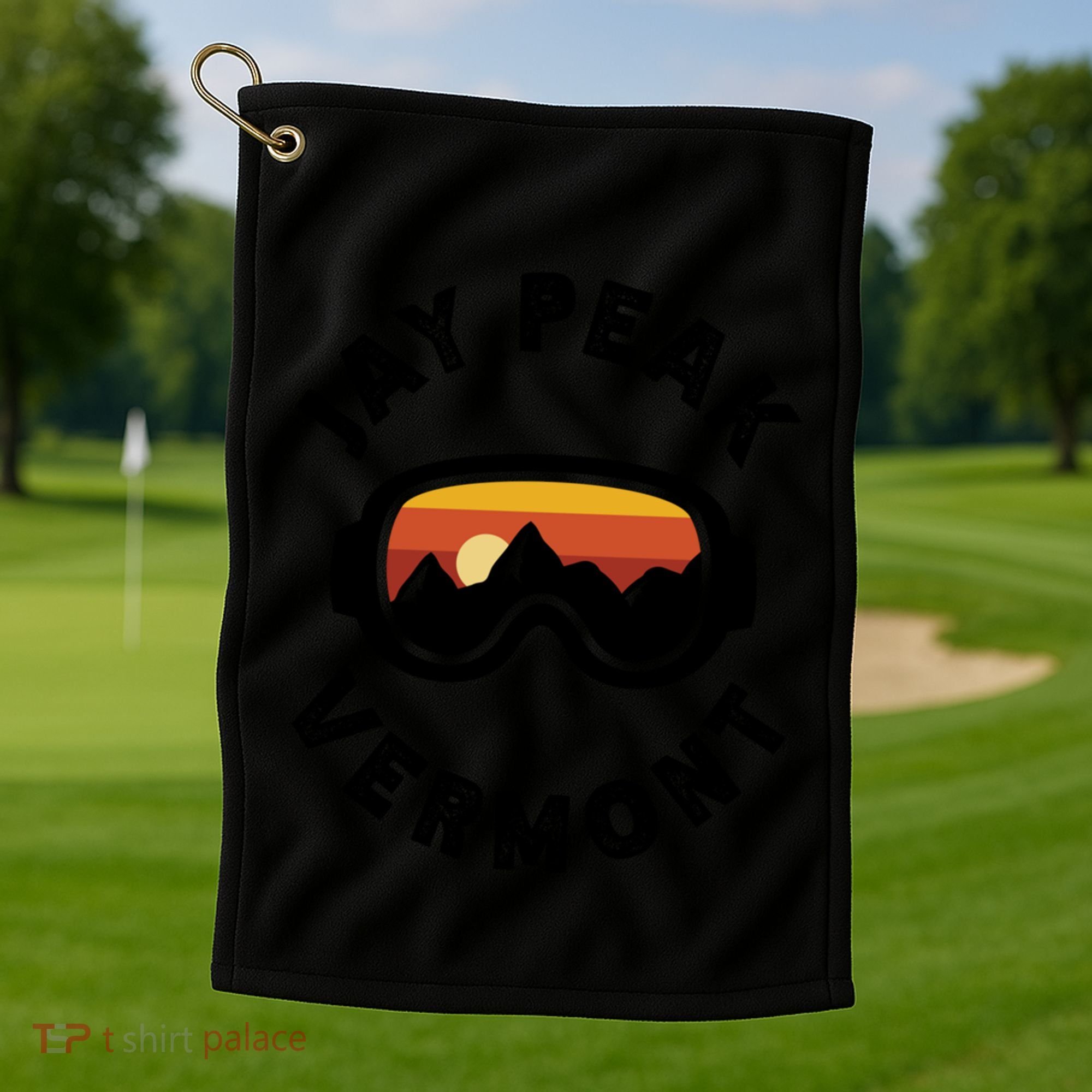 Jay Peak Skiing Ski Snowboarding In Vermont New England Cute Gift Golf Towel