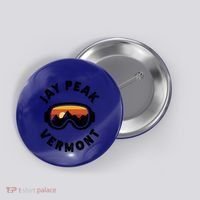 Jay Peak Skiing Ski Snowboarding In Vermont New England Cute Gift Button thumb 0