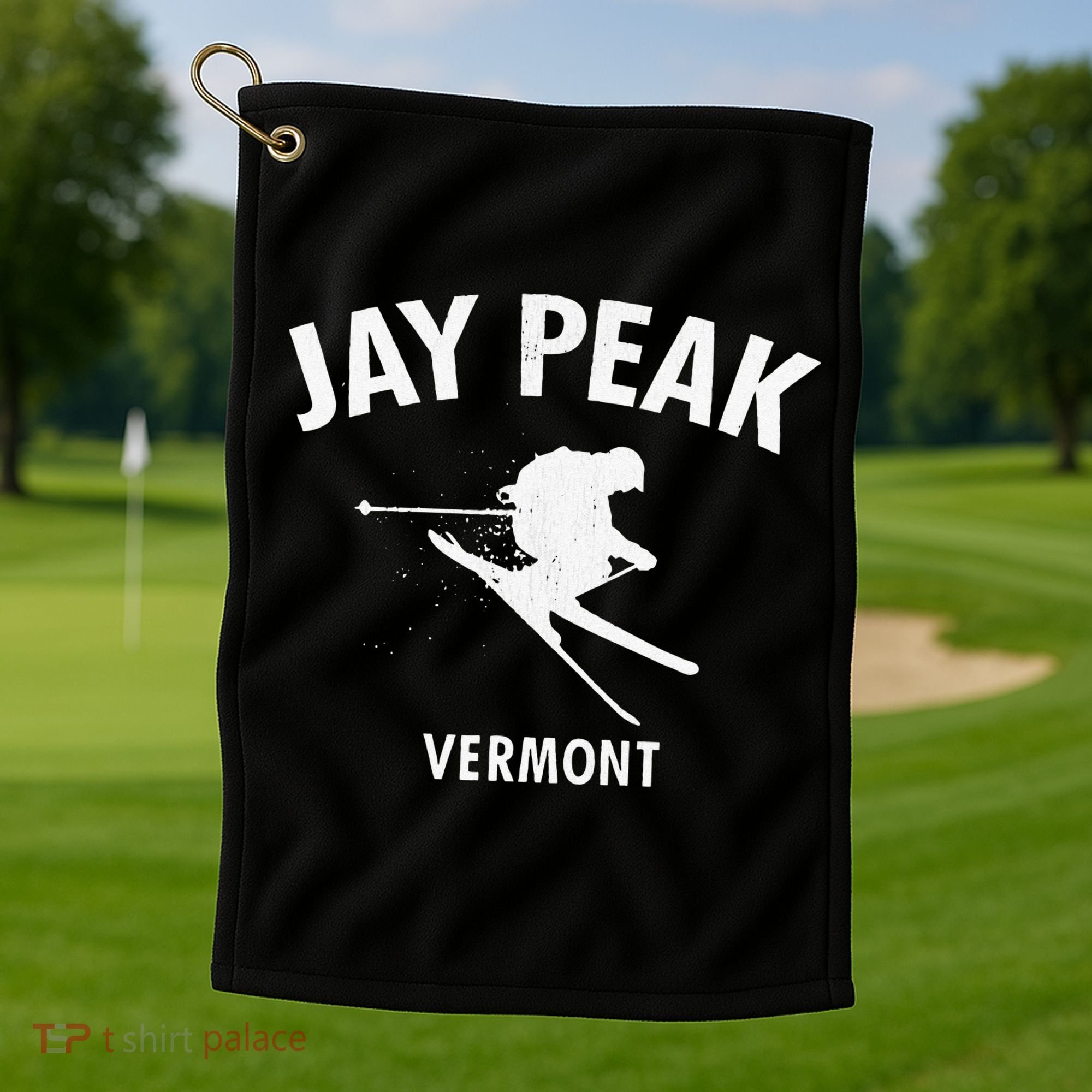 Jay Peak Skiing Tee Vermont Ski Golf Towel