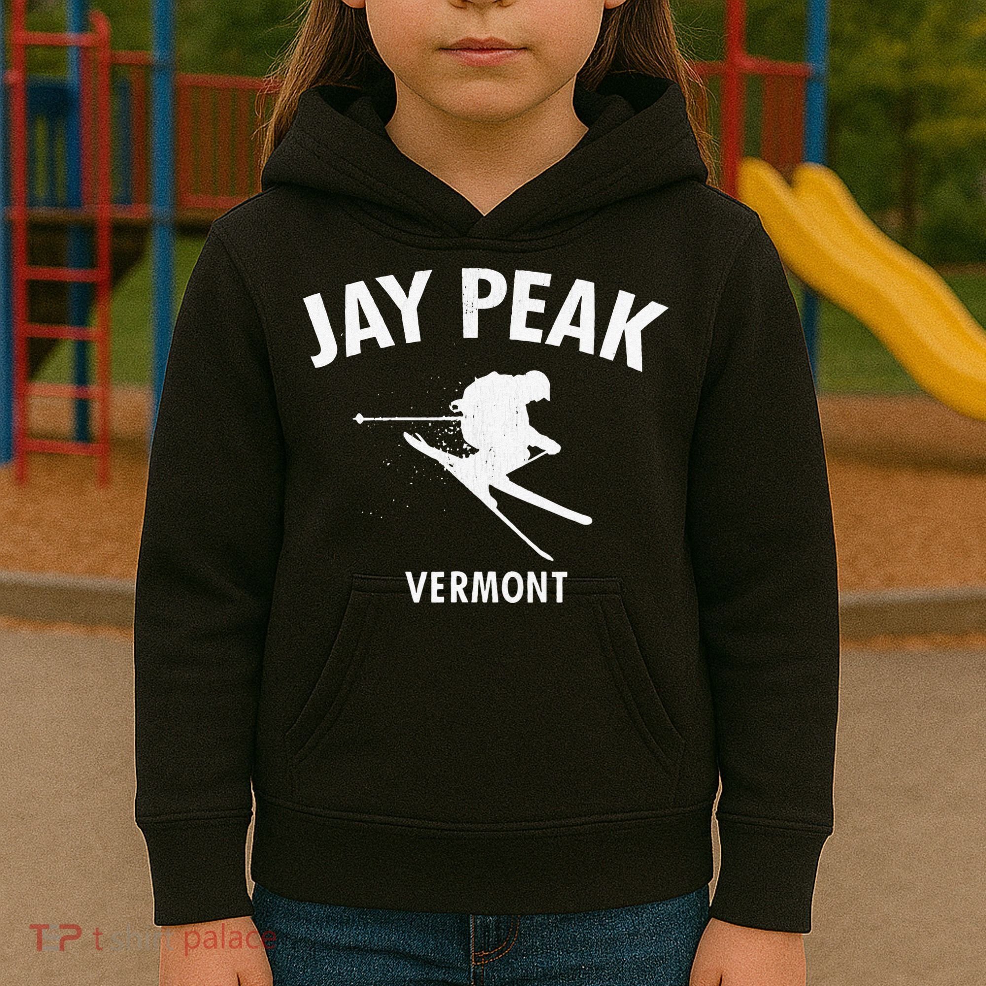Jay Peak Skiing Tee Vermont Ski Kids Hoodie