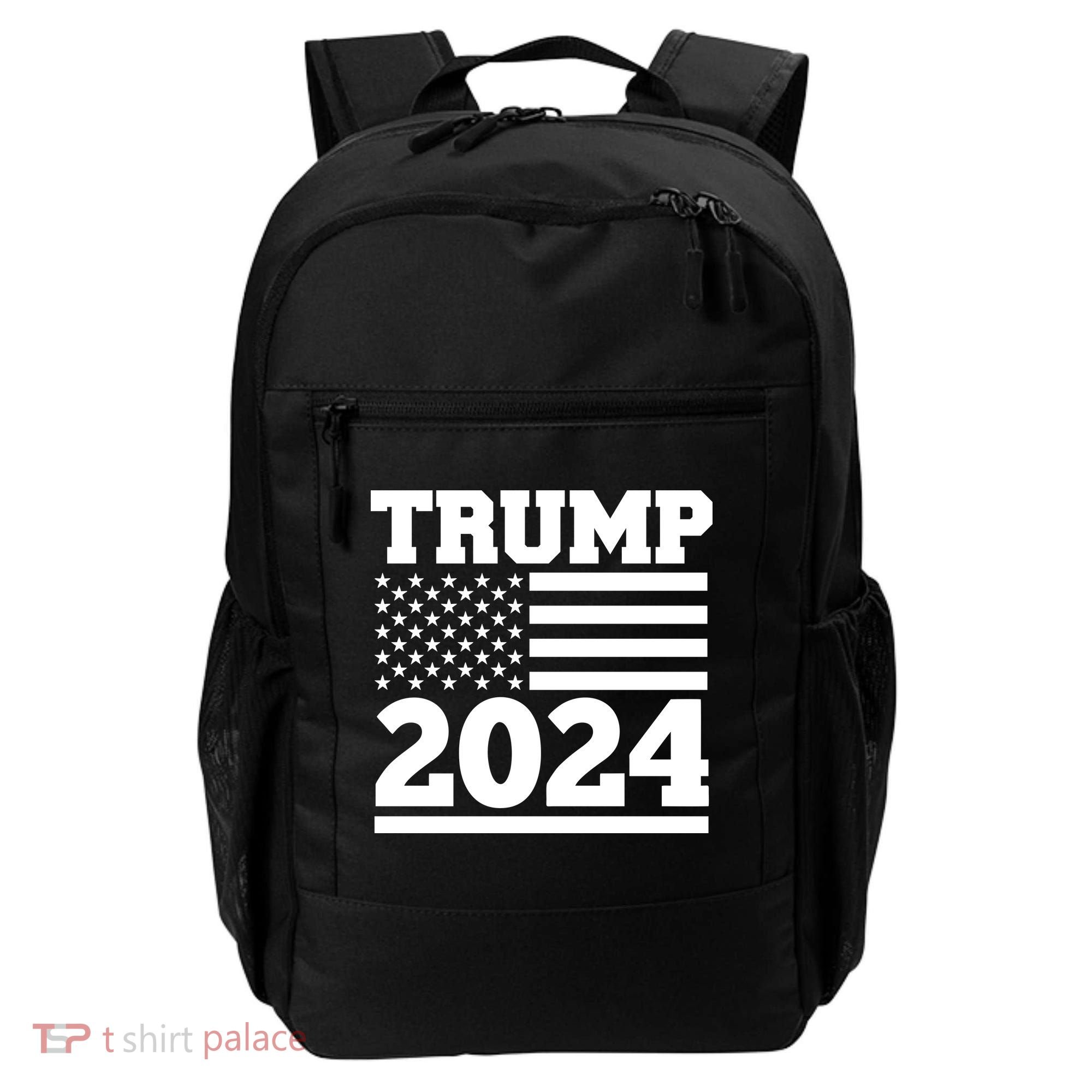Jumbo Print Trump 2024 Usa Flag Backpack