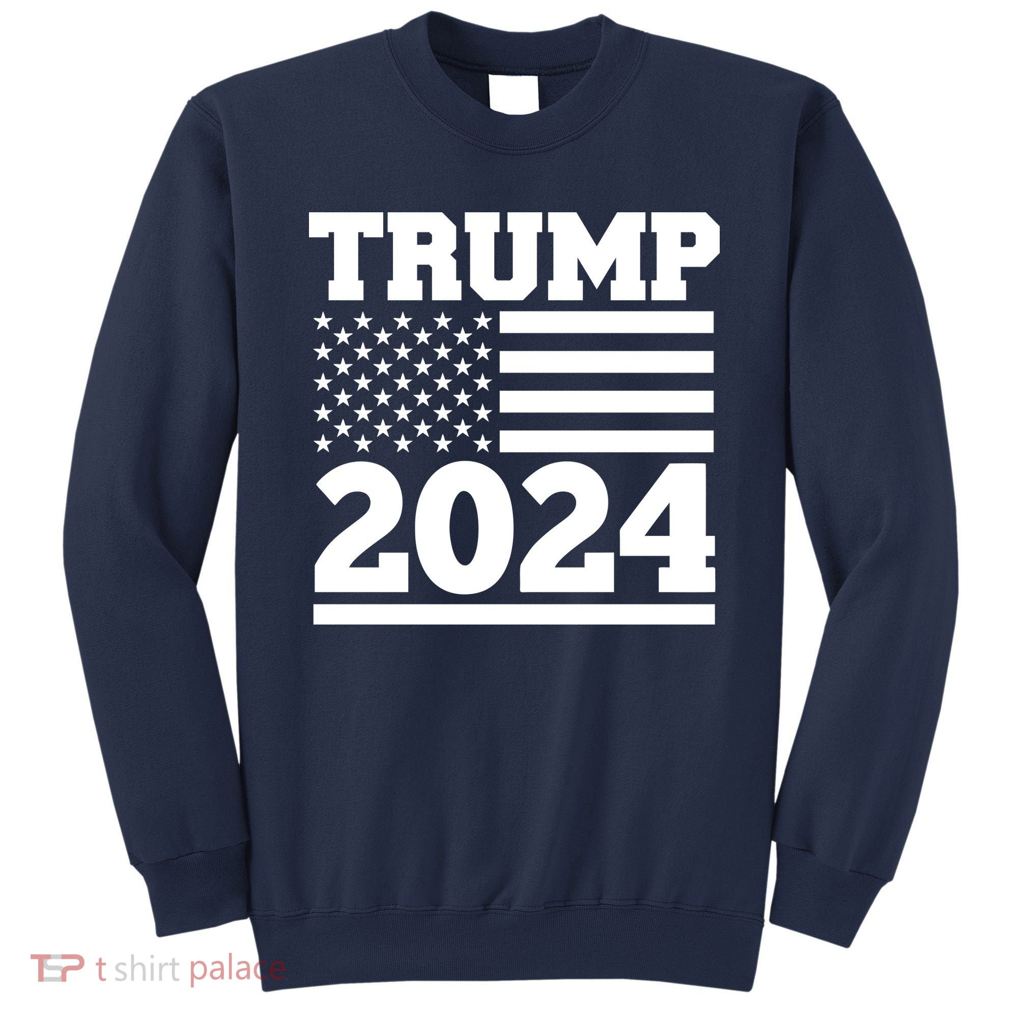 Jumbo Print Trump 2024 Usa Flag Sweatshirt