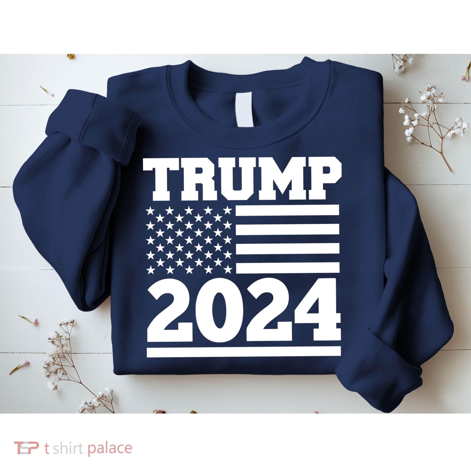 Jumbo Print Trump 2024 Usa Flag Sweatshirt