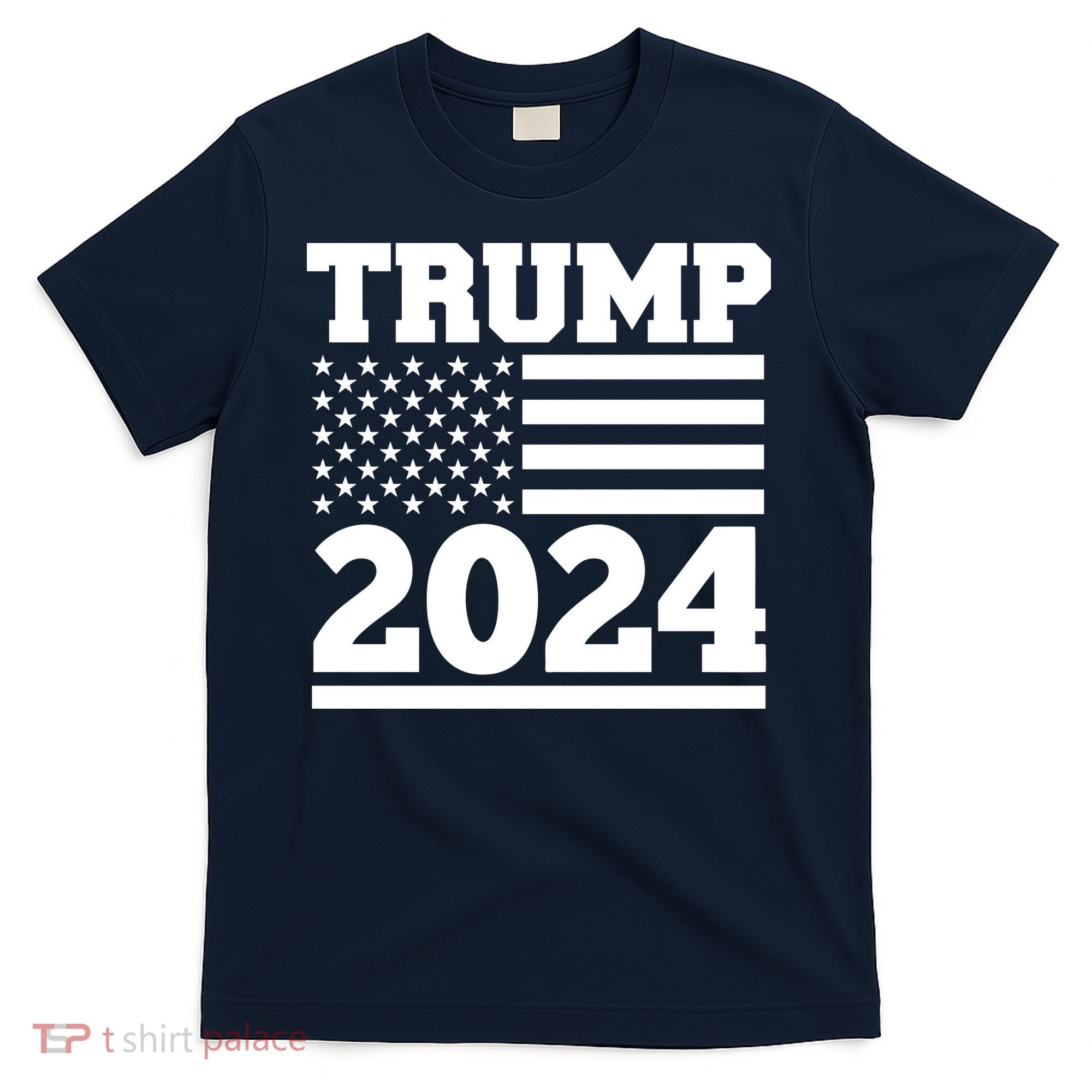 Jumbo Print Trump 2024 Usa Flag T-Shirt