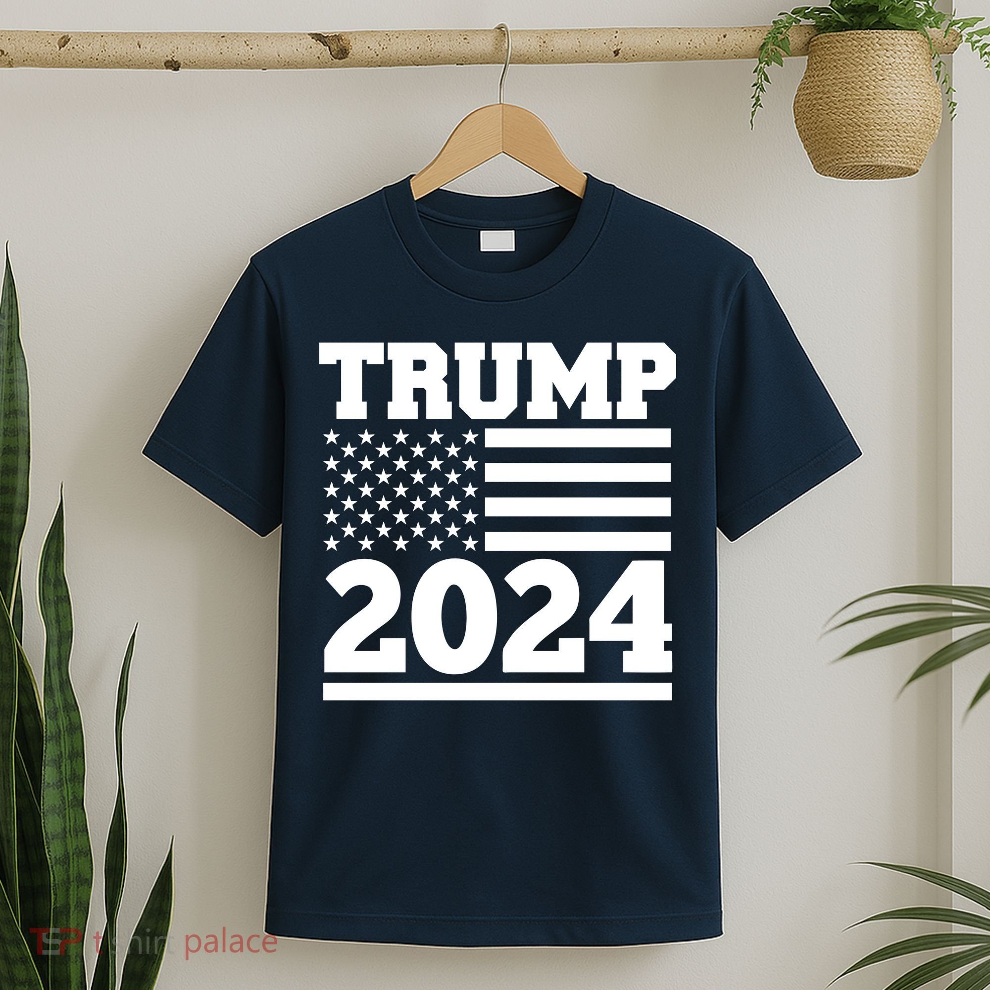 Jumbo Print Trump 2024 Usa Flag T-Shirt