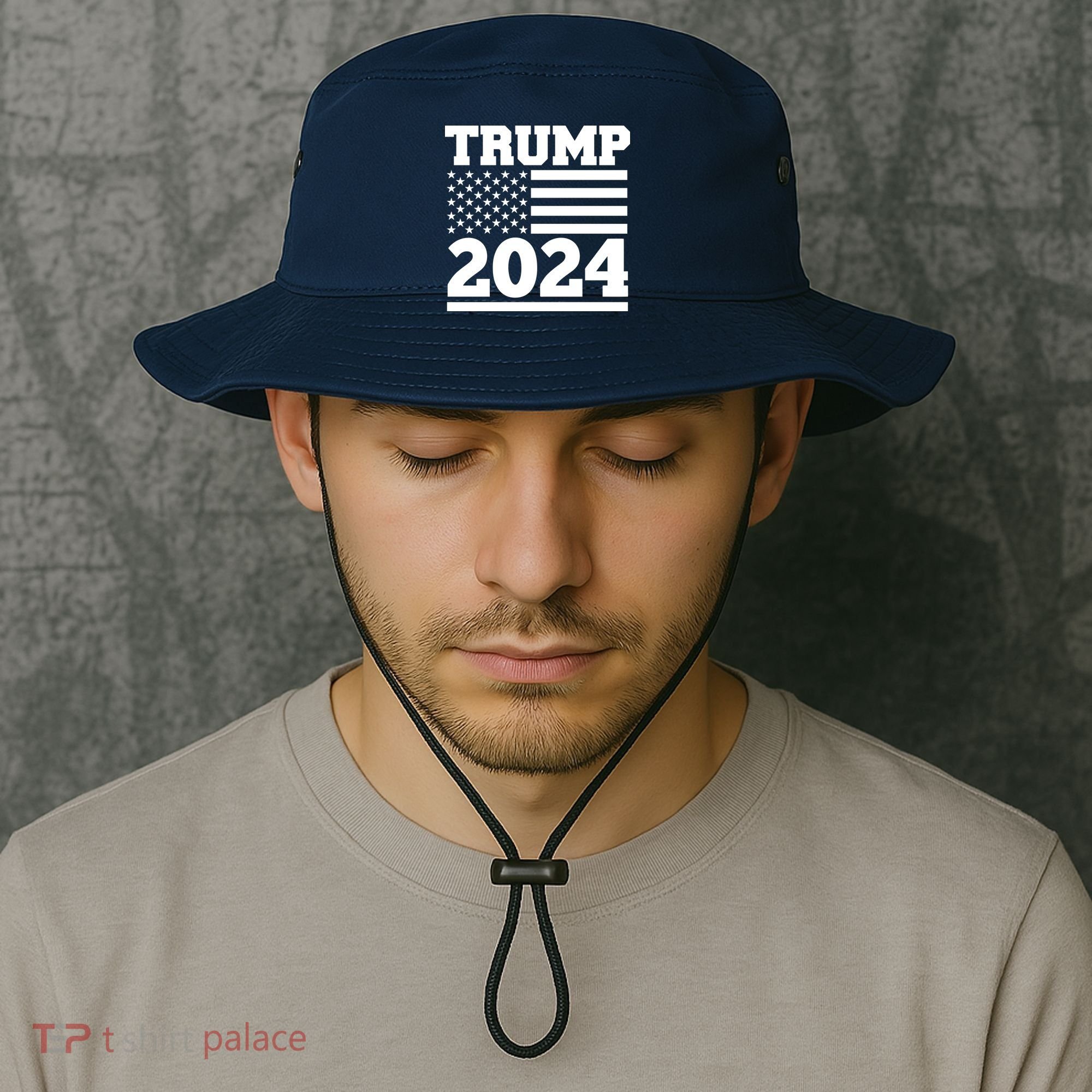 Jumbo Print Trump 2024 Usa Flag Bucket Hat