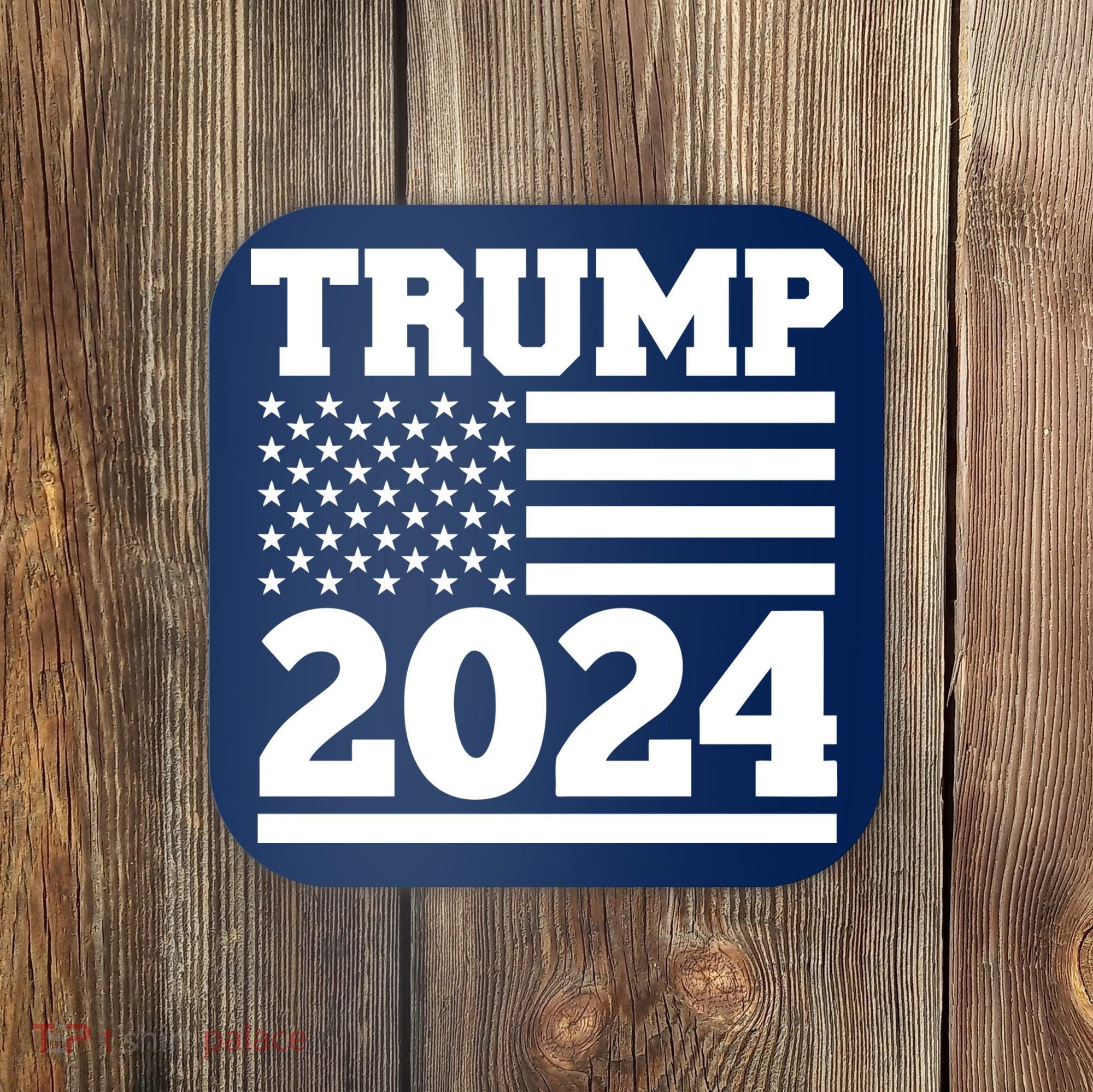 Jumbo Print Trump 2024 Usa Flag Coaster