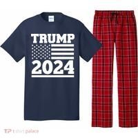 Jumbo Print Trump 2024 Usa Flag Pajama Set thumb 0